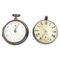 George III silver pair cased verge fusee