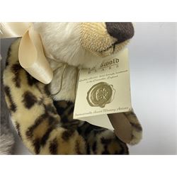 The Cotswold Bear Company - three limited edition teddy bears comprising ‘Lucas’ no. 1/1 H37cm and ‘Stonehenge’ no. 2/15 H39cm, both from the Back to the Wild Cub collection; and ‘Monsoon’ no. 3/10 H34cm from the Safari collection; all with original labels and purchase receipts (3) 