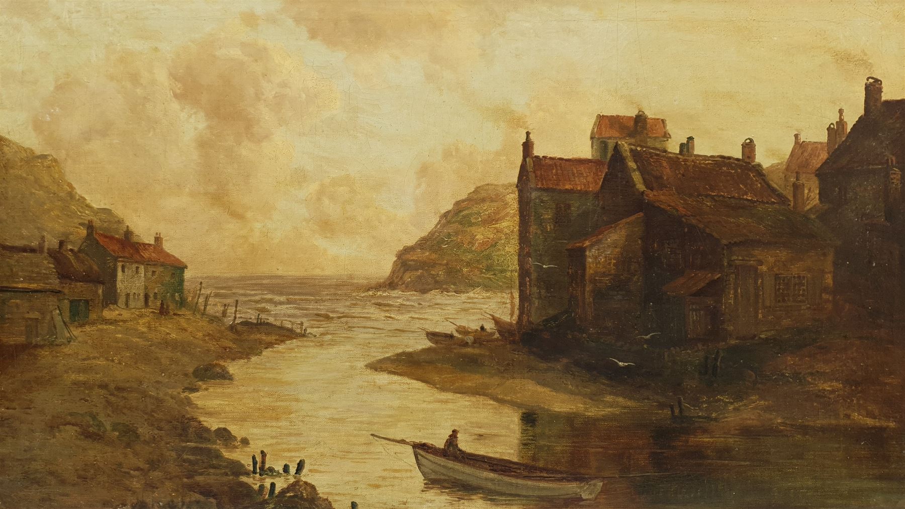 English School (19th century): Staithes Beck, oil on canvas unsigned 39cm x 69cm