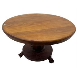 Victorian mahogany circular table, fold over top