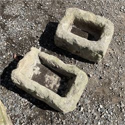 Set of four small shallow stone troughs  - THIS LOT IS TO BE COLLECTED BY APPOINTMENT FROM DUGGLEBY STORAGE, GREAT HILL, EASTFIELD, SCARBOROUGH, YO11 3TX