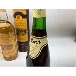 Mixed alcohol to include Glenmorangie 10 years old single Scotch whisky, Cardhu 12 year old Malt whisky, Ferdinand Pieroth 1949 Gau-Odernheimer Petersberg Beerenauslese, etc various contents and proofs