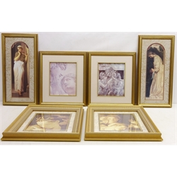  Classical Figures and Women, six 20th century prints in gilt frames max overall 44cm x 38cm (6)  