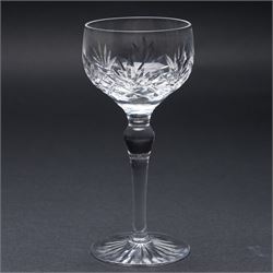 Collection of Stuart 'Ludlow' and 'Carlingford' pattern table glass including claret and hock glasses, tumblers, sherry glasses, etc together with a hobnail cut decanter etc