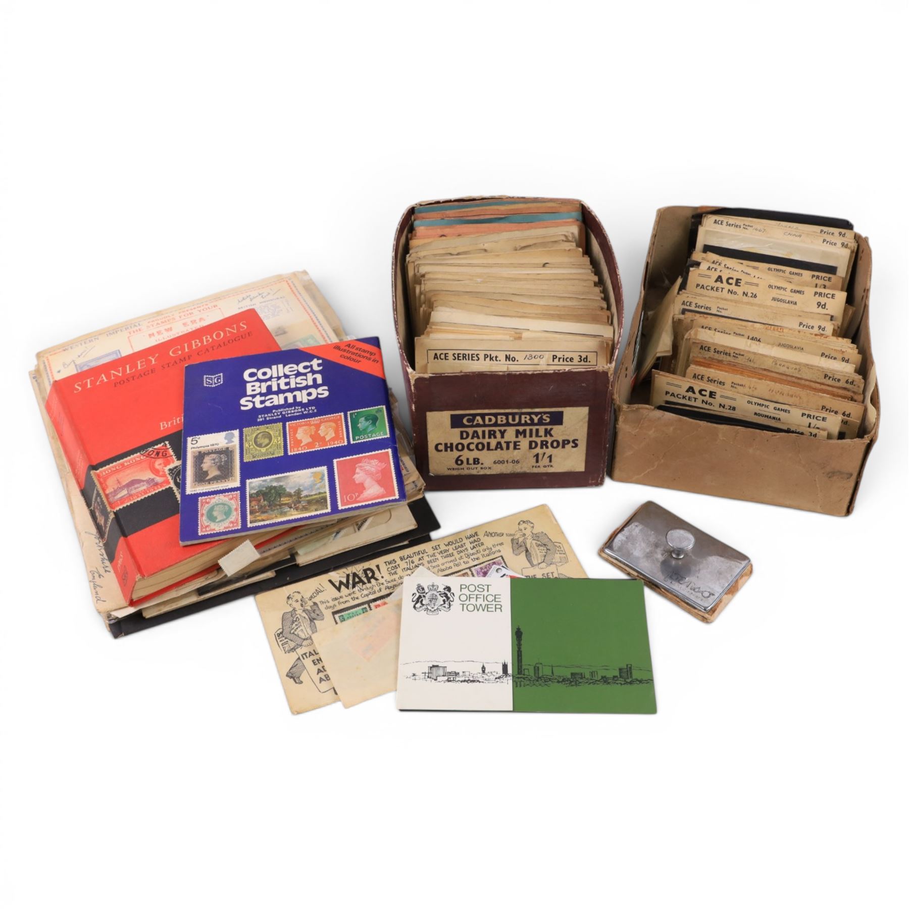 World stamps, some early 20th century and later, on ACE packets and loose