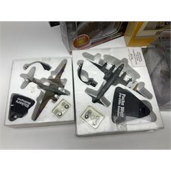 Fifteen modern die-cast models of aircraft by Corgi, Atlas Editions and Ixo including Aviation Archive, War Birds, Fighters of WWII etc; and model of an MGB Sports Car; all boxed (16)