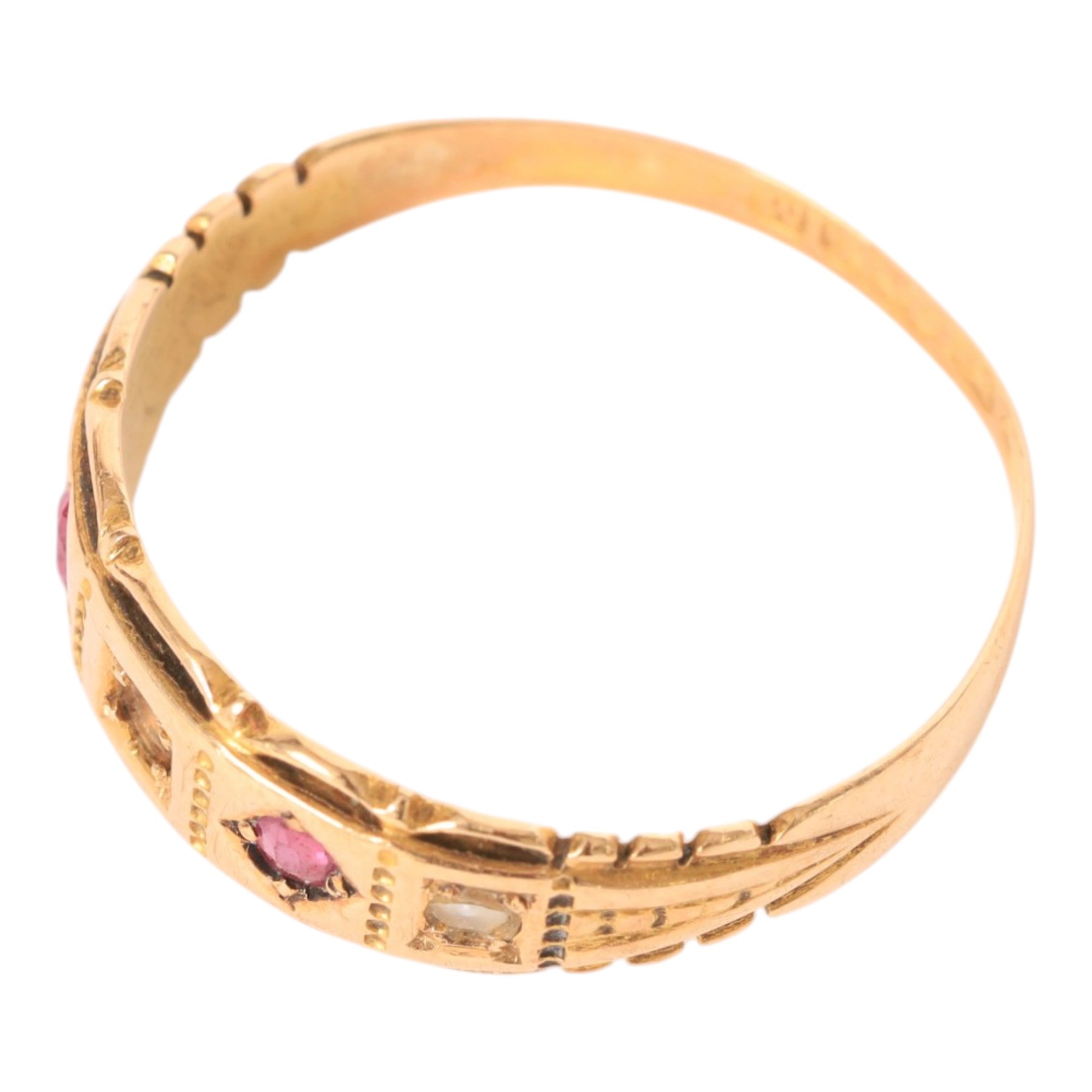15ct gold stone set ring, hallmarked