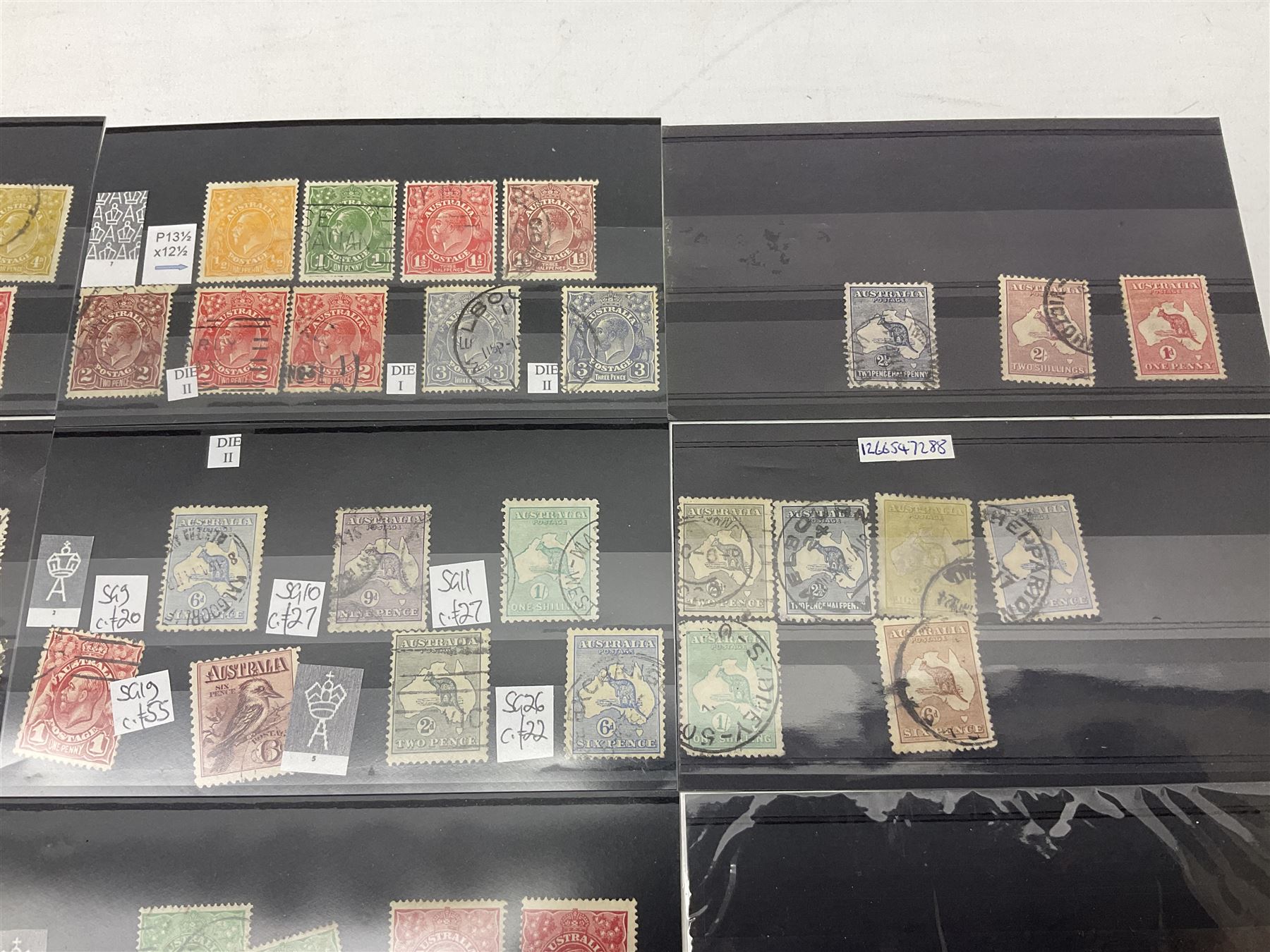 Australian stamps with various Kangaroo issues including used two pounds, King George V Silver Jubilee and other issues etc, housed on stockcards 