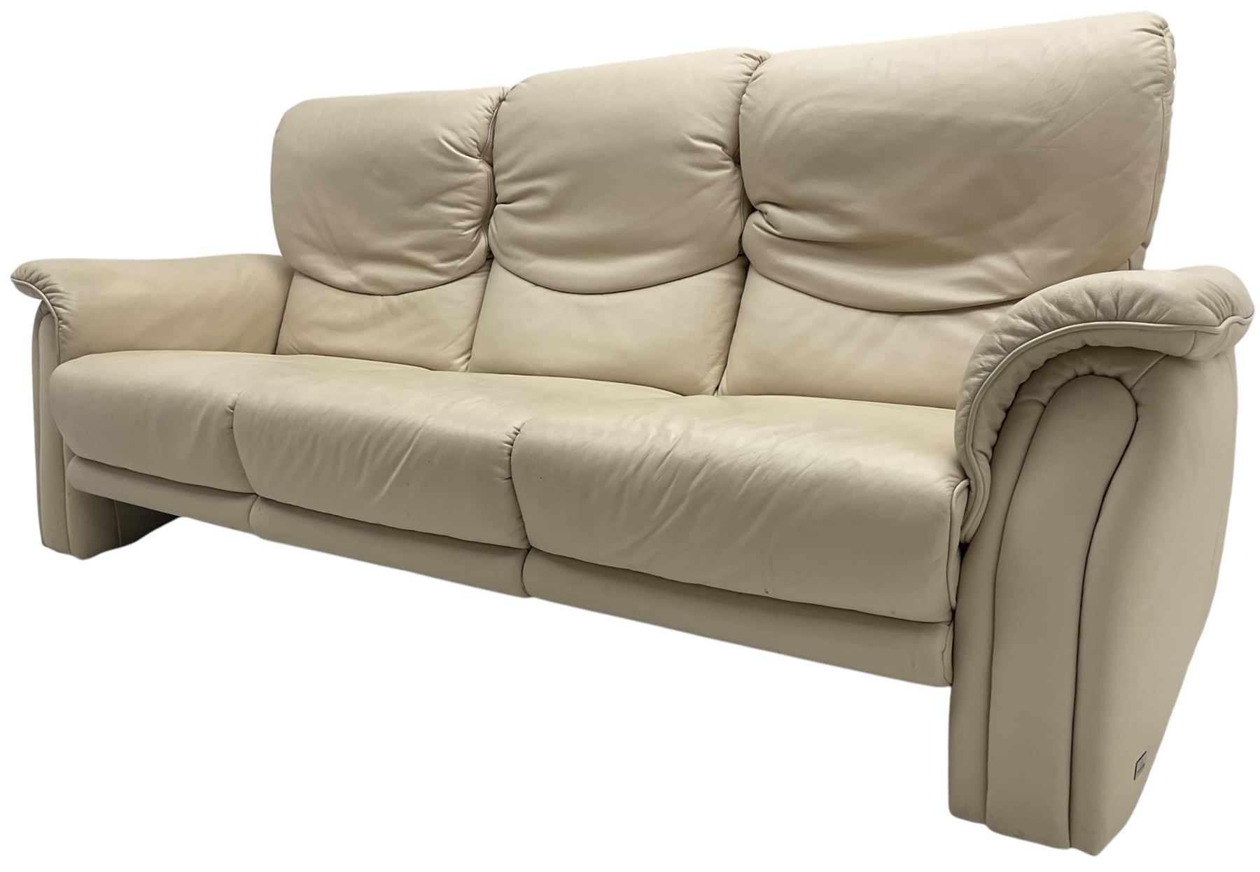 Himolla - three seat sofa upholstered in cream leather