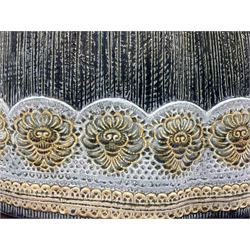 Large Lladro figure, La Menina, modelled as a maid of honor in service, on a mahogany oval base, limited edition 99/1000, sculpted by Jose Puche, with certificate of authenticity, framed and glazed, no 1812, year issued 1996, year retired 2019, H60cm