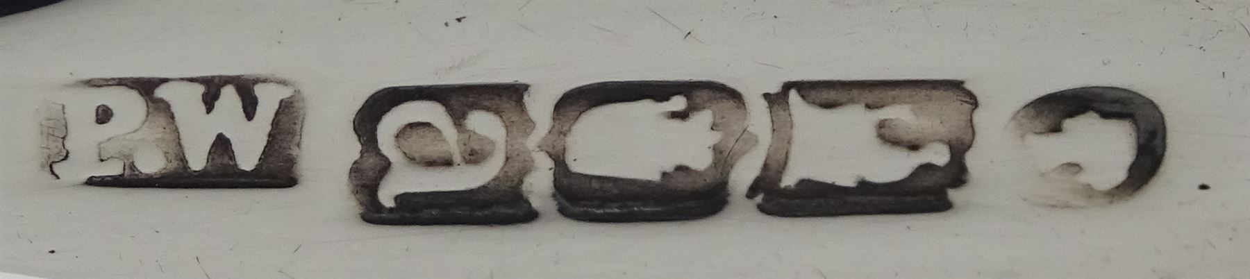 Edwardian silver christening mug by George Nathan & Ridley Hayes, Chester 1909, two silver mustard spoons markers mark P.W, Dublin 1846, six silver napkin rings, silver pierced and engraved picking fork and other flatware, all hallmarked, approx 13.8oz