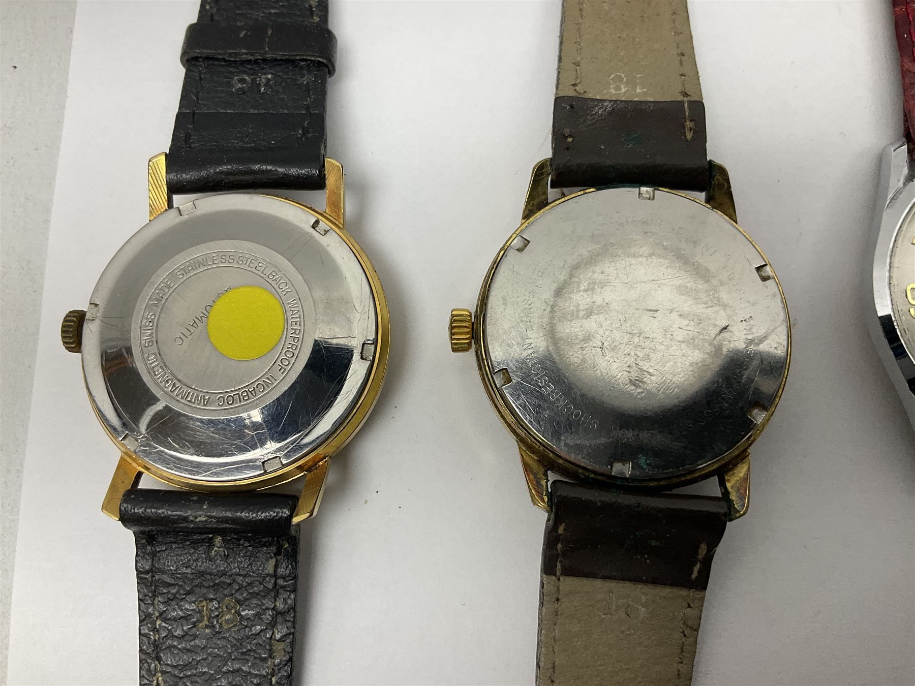 Eight automatic wristwatches including Corvette, Levea, Renis, Allaine, Jules Jurgensen, Nivada Zaigor and Kasper