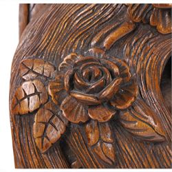 Art Nouveau style wall hanging,  carved as a woman holding a flower, H55cm