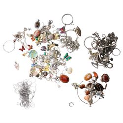 Silver and stone set silver jewellery including bangles, bracelets earrings etc and a coll...