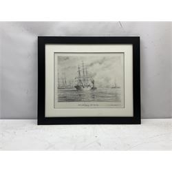 John Steven Dews (British 1949-): 'Ariel and Taeping 1866 Tea Race', pencil drawing signed and titled 27cm x 34cm 
Provenance: with the James Starkey, Beverley, Gallery stamp verso