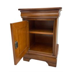 French cherry wood bedside lamp cabinet