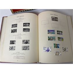 Queen Victoria and later Great British stamps housed in a red 'Windsor' album, including penny reds etc