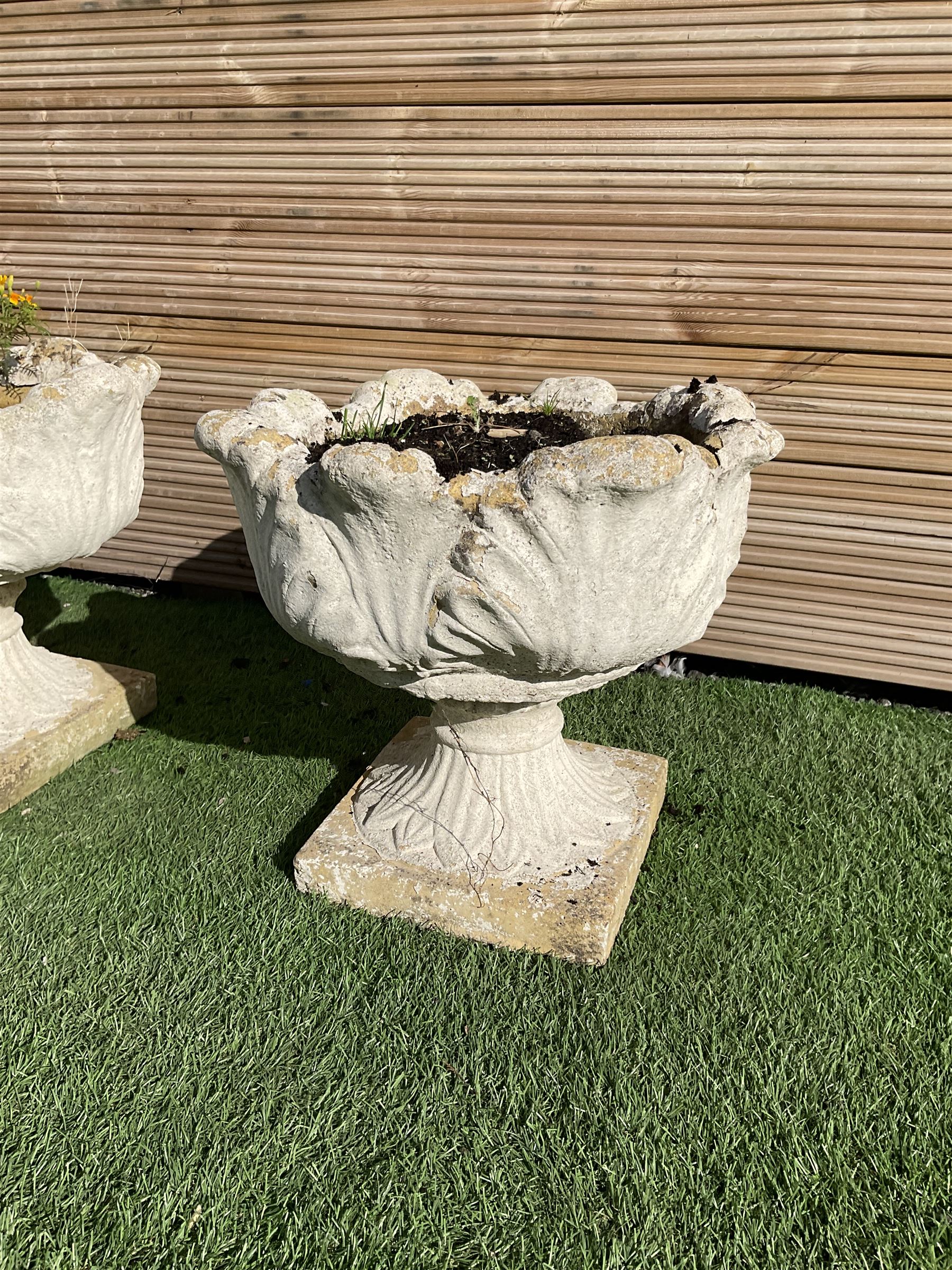 Set of three composite stone planters - THIS LOT IS TO BE COLLECTED BY APPOINTMENT FROM DUGGLEBY STORAGE, GREAT HILL, EASTFIELD, SCARBOROUGH, YO11 3TX
