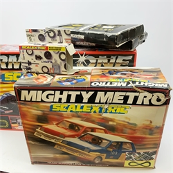 Scalextric - Formula One set and Mighty Metro set, both boxed; two boxes of extra track; and box of Race Tuning Accessories