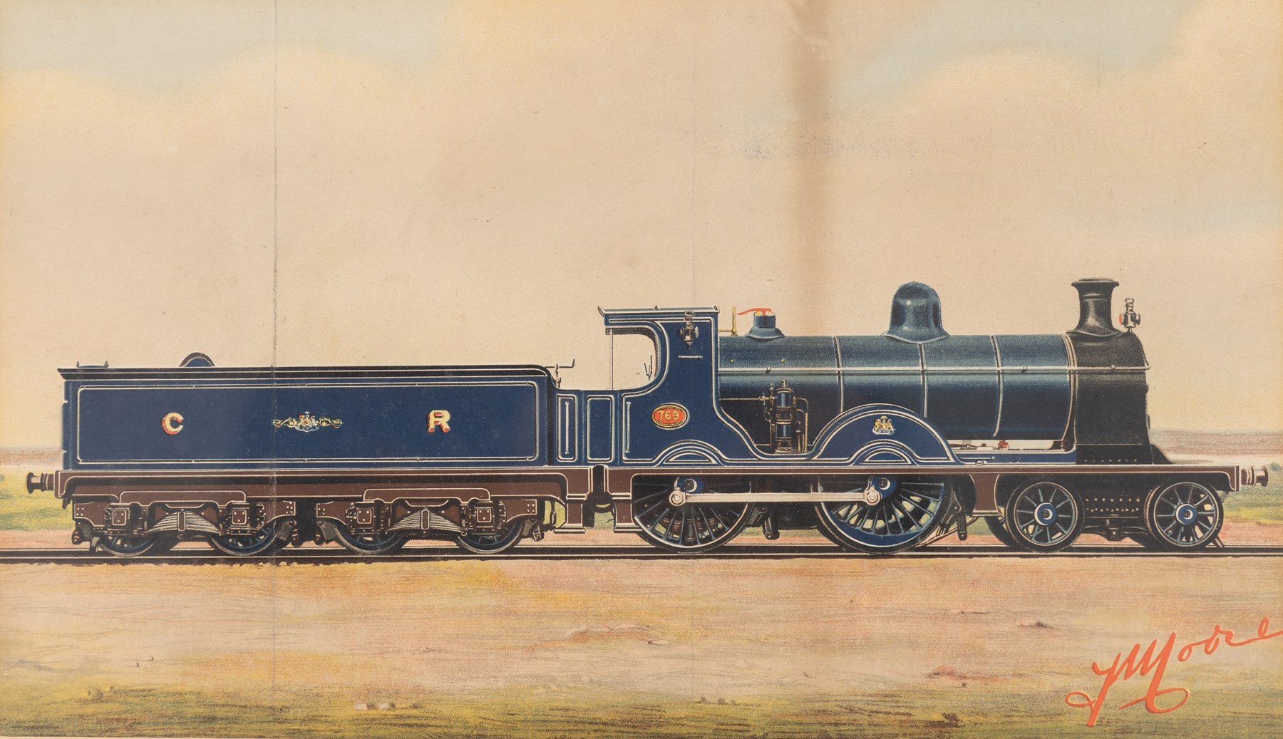 After Edwin Thomas Rudd (British 1861-1940): An East Coast Flier, Great Western Railway no. 3047 'Lord of the Isles', Midland Railway no. 116 and Caledonian Railway no. 769, four coloured prints max 21.5cm x 37.5cm (4)