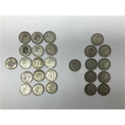 Approximately 900 grams of pre 1947 Great British silver coins, including half crowns etc