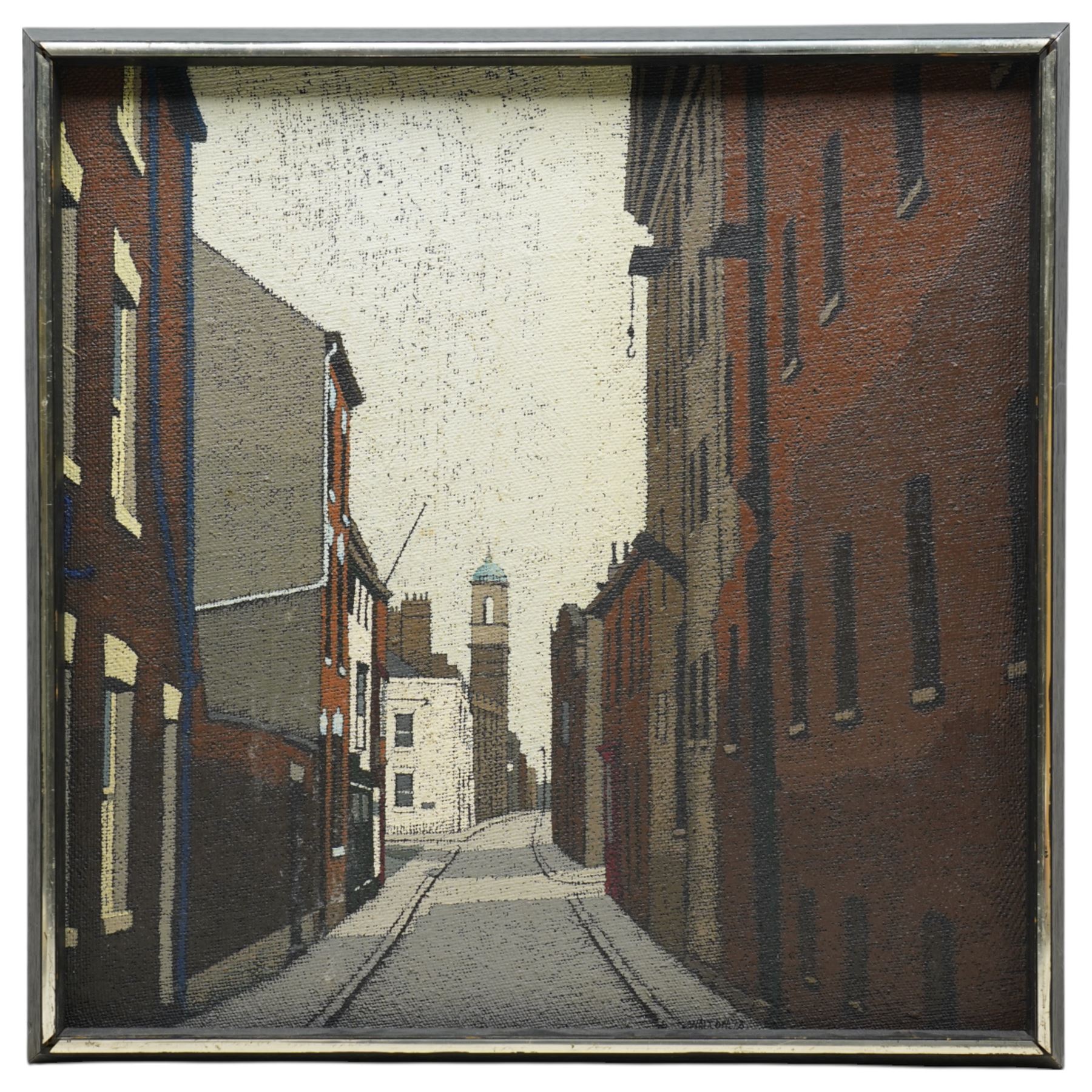 Stuart Walton (Northern British 1933-): 'Posterngate - Hull', oil on board signed, titled on printed label verso 45cm x 45cm