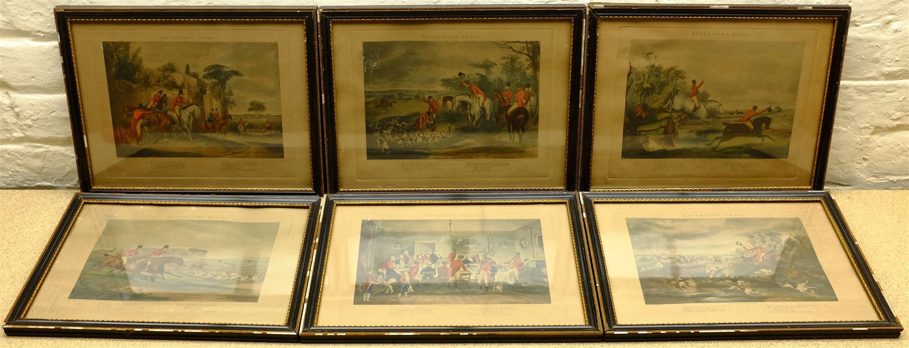 After Francis Calcraft Turner (British c.1782-1846): 'Bachelor's Hall', set six early 19th century hand-coloured aquatints pub. James McCormick, London 23cm x 29cm (6)