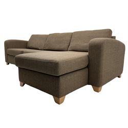 Lydia Deluxe - right-hand corner sofa bed, upholstered in mocha fabric