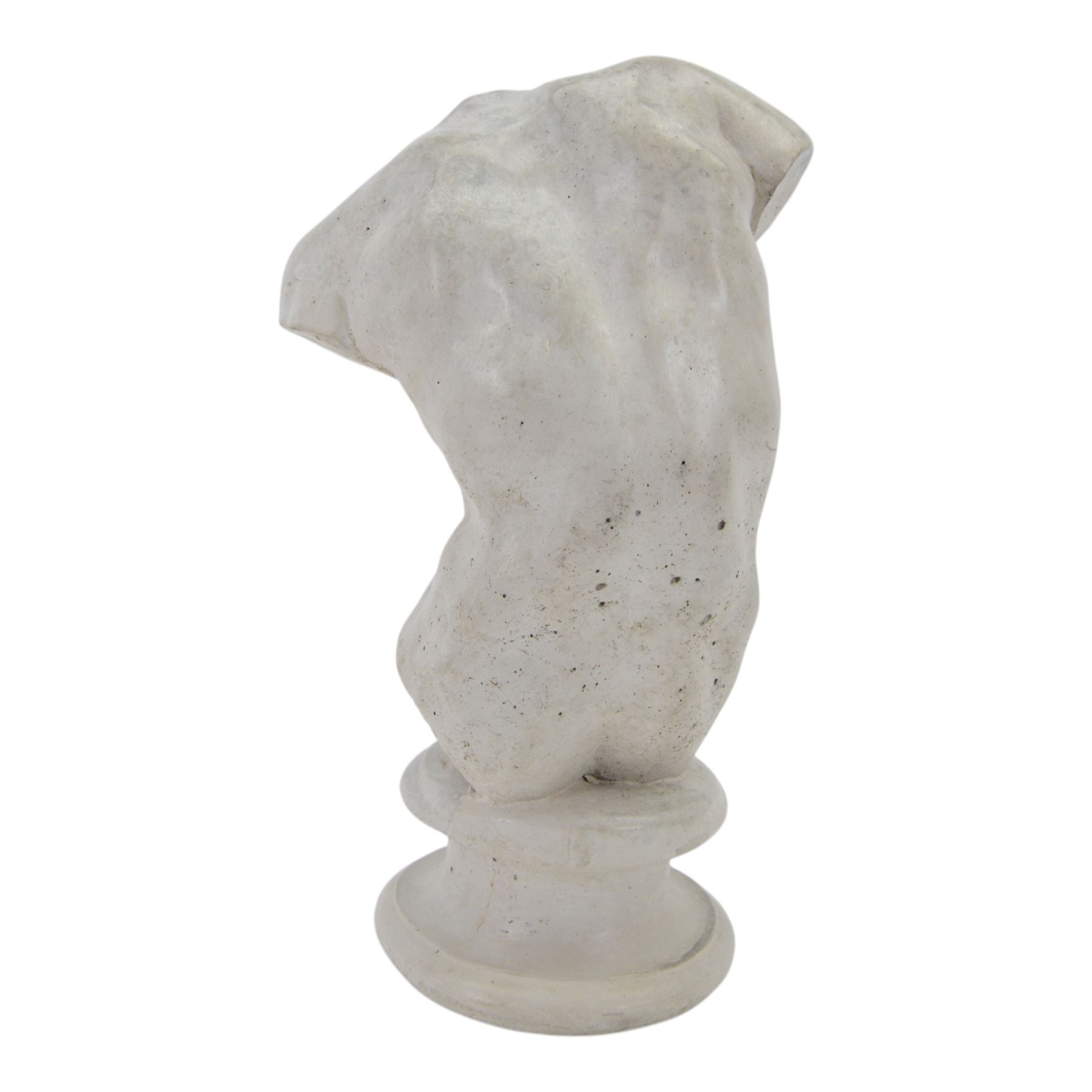 Grand Tour style composite model of a male torso, upon a socle base, with indistinct signature verso, H40,5cm