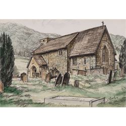 Joseph Ridley Ratcliffe McCulloch RBA (British 1893-1961): Collection of locations across North Yorkshire including 'Scarboro' Castle' and 'Whitby', five mixed media signed dated and titled max 19.5cm x 31.5cm (5) (unframed)