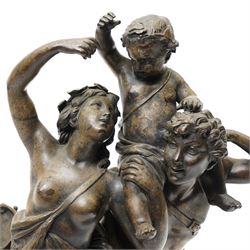 After Claude Michel or 'Clodion' (French 1738-1814): 'Triomphe de Bacchus' or the Childhood of Bacchus, bronze sculpture H38cm 