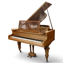 Edwardian C. Bechstein mahogany cased baby grand piano, serial no. 84403 circa 1907, retailed by 1066 Pianos Cambridge, raised on turned and faceted tapering supports terminating in brass castors, H100cm, L183cm
This item has been registered for sale under Section 10 of the APHA Ivory Act