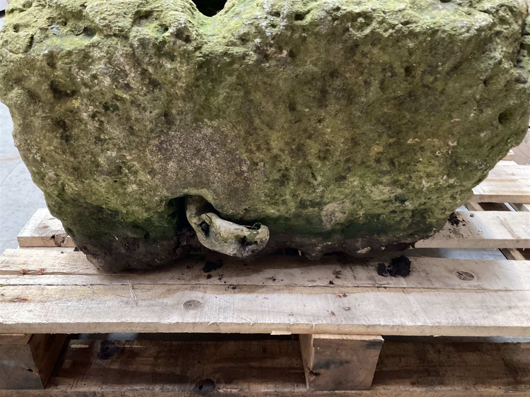 Large 19th century weathered rectangular stone trough