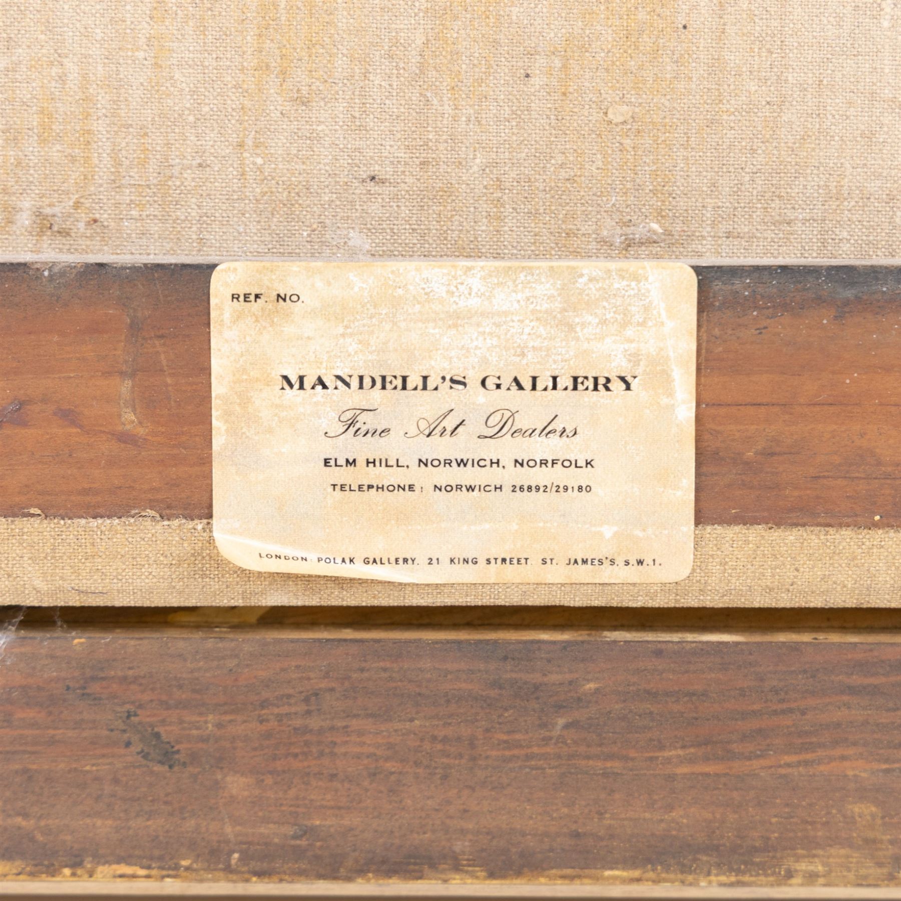 William Anslow Thornley (British fl.1858-1898): Shipping off Tynemouth, oil on canvas signed with pseudonym 'C Thornbery' 44cm x 80cm 
Provenance: with the Mandell Gallery, Norwich, label verso