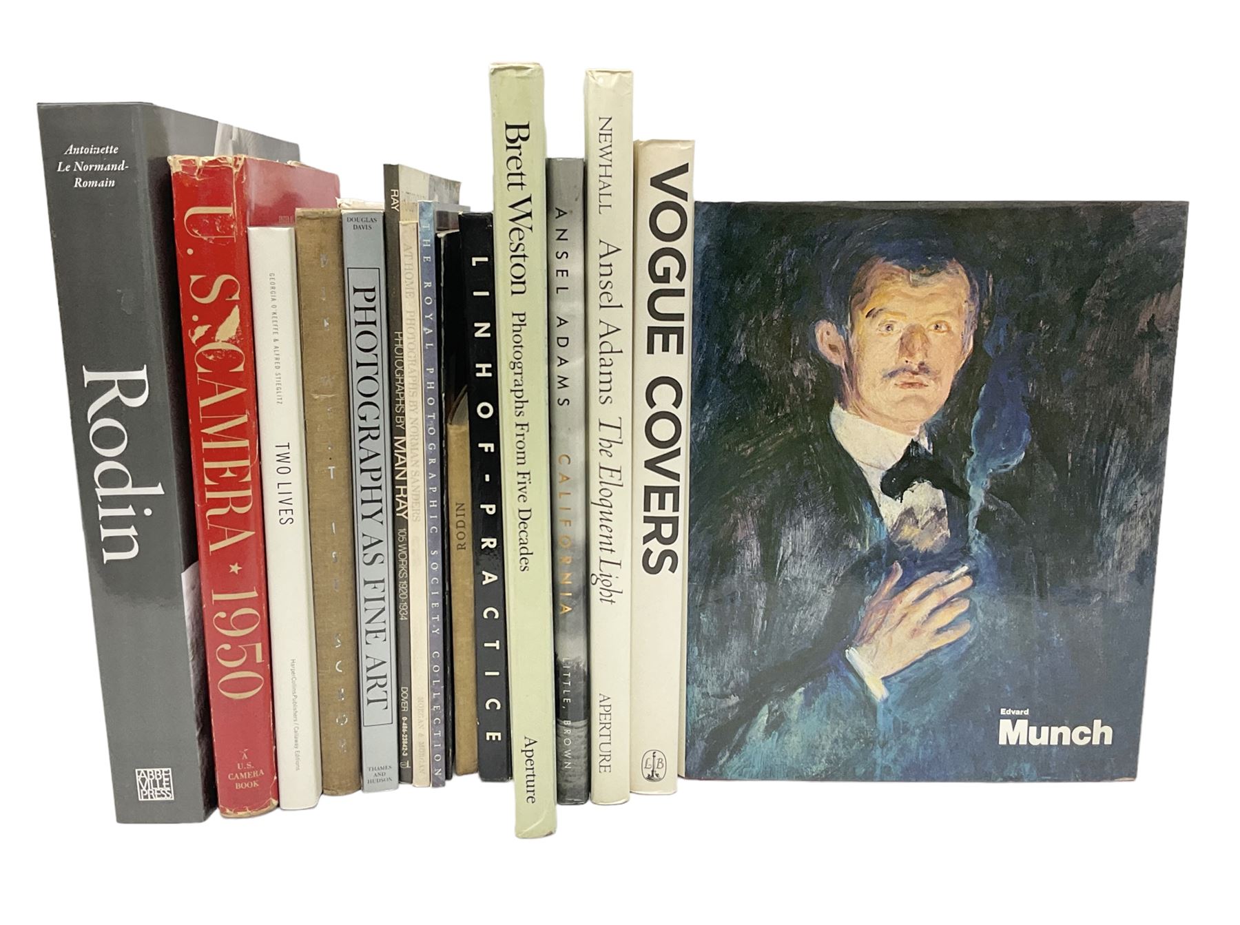 Fourteen assorted photography and art reference books, to include Edvard Munch, Rodin, Brett Weston, Ansel Adams, etc