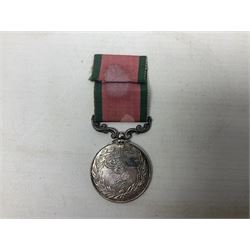 Turkish Crimea Medal 1855, unnamed, fitted with scrolling suspension bar and ribbon