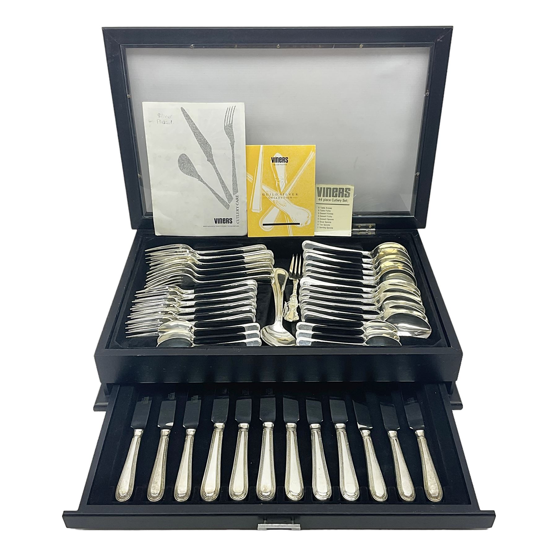 Canteen of stainless steel bead edge cutlery by Viners