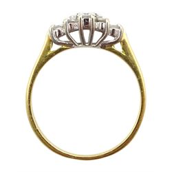 18ct gold diamond cluster ring hallmarked