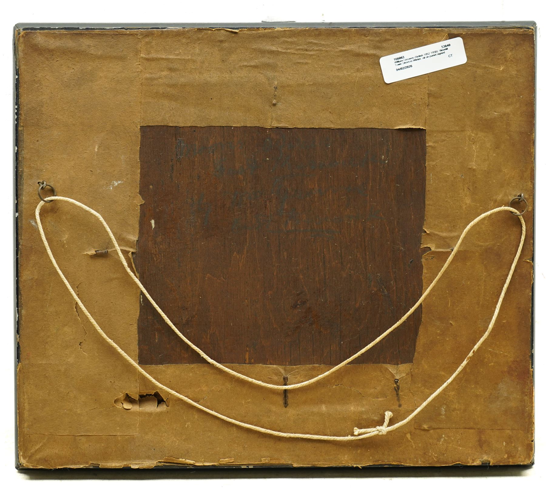 William Greaves (British 1852-1938): Moonlit Town Street in Winter, oil on panel signed 18cm x 23cm