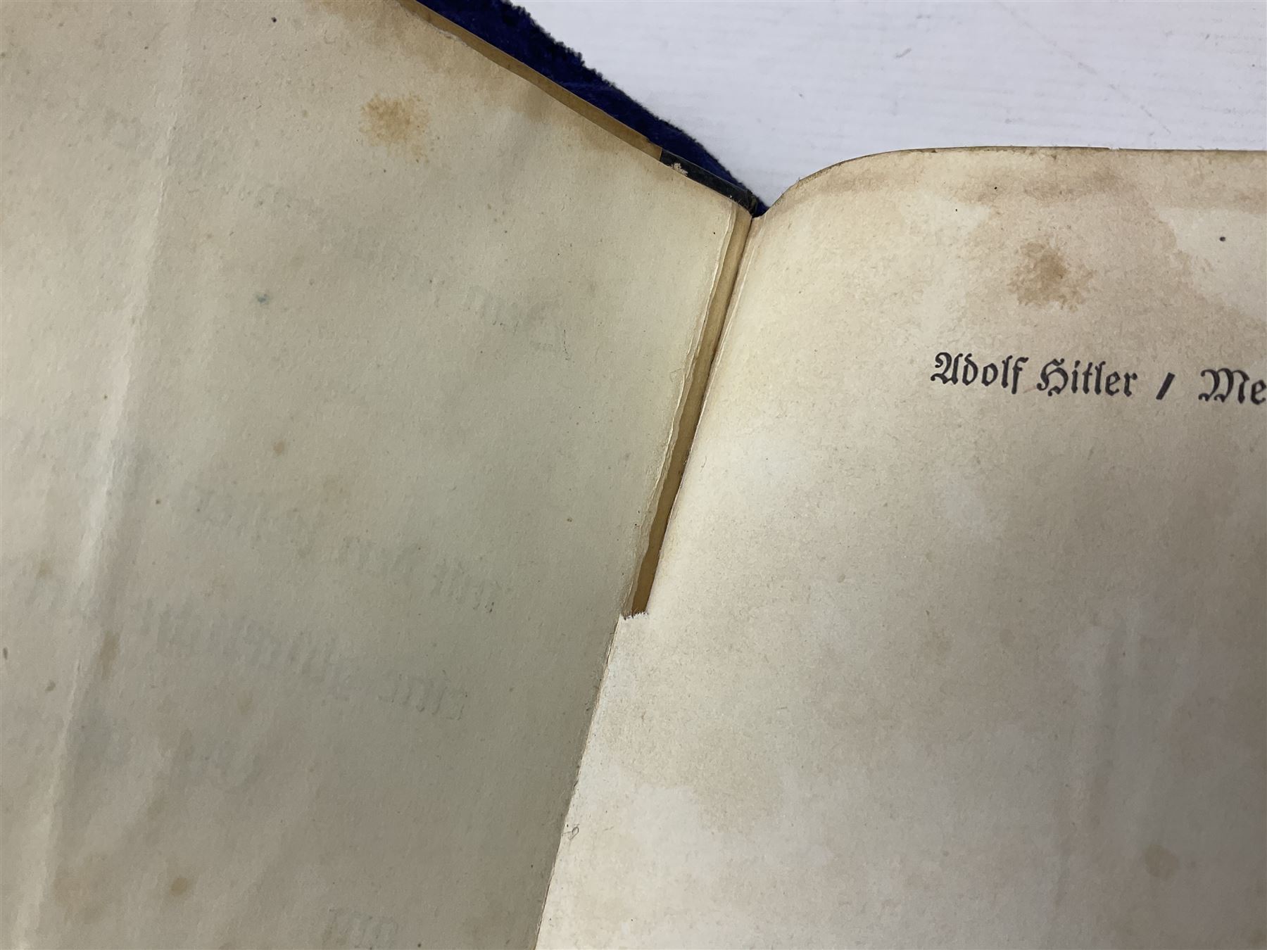 Hitler Adolf: Mein Kampf. 1938. Munich. German text. Quarter leather binding with gilt spine.