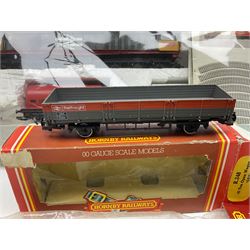 Hornby '00' gauge - Midnight Freight electric train set with Class 58 diesel Co-Co locomotive No.58001, eight wagons, goods shed, track, car loading ramp and power controller etc; boxed with paperwork; together with an additional wagon, figures and platform fencing