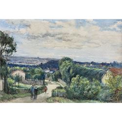Mark William Fisher RA (American 1841-1923): 'Paris from Terres', watercolour signed 26cm x 36cm