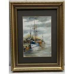 Mariusz Robaszkiewicz (Finnish contemporary): Ship in Helsinki Harbour, watercolour signed 29cm x 20cm