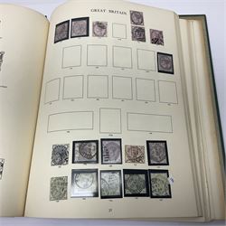 Great British Queen Victoria and later stamps, including perf penny reds, half penny 'bantam', King George V half crown seahorse, Queen Elizabeth II pre-decimal issues etc, housed in a green 'Windsor Album'