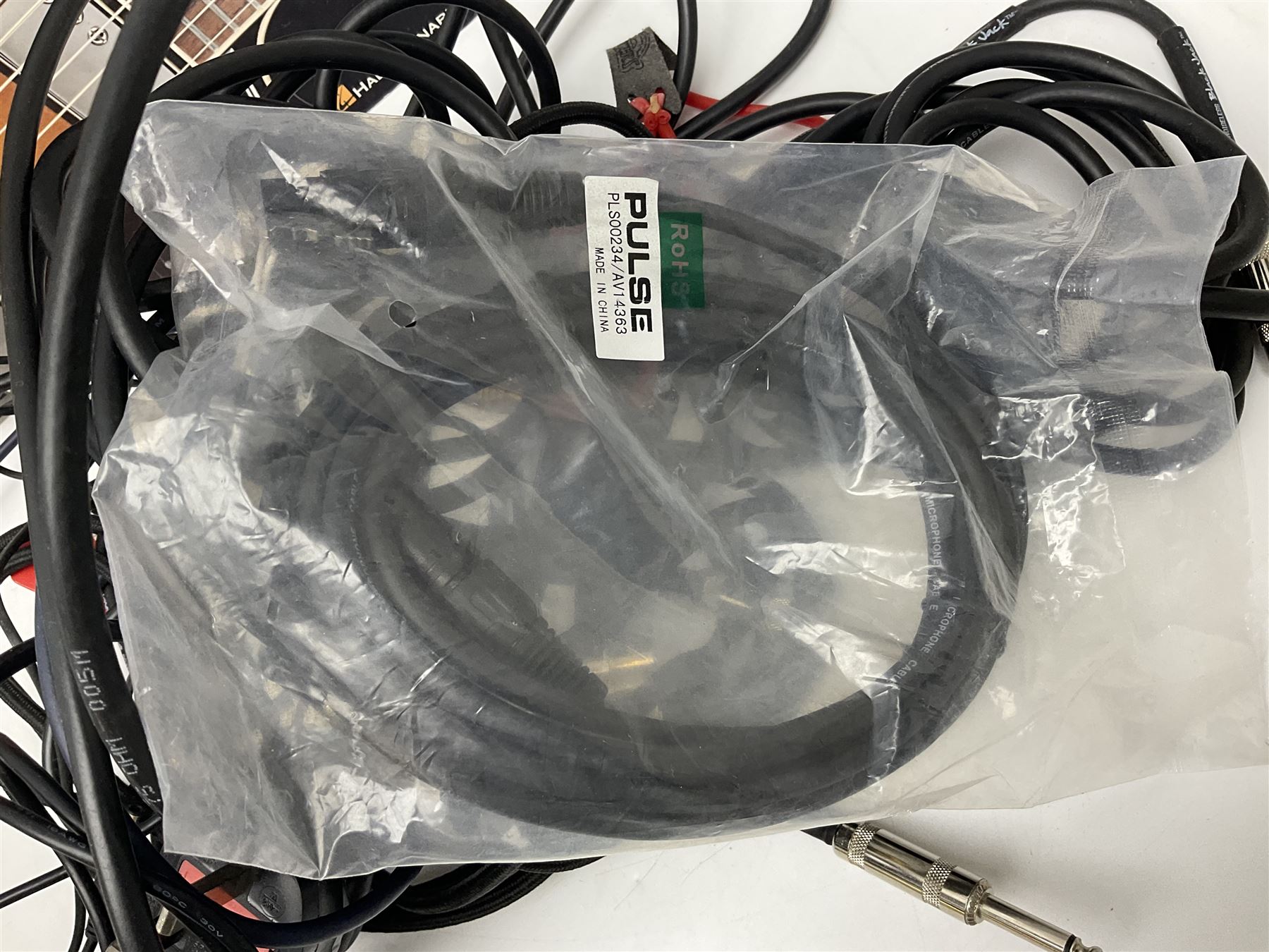 Zoom GFX-4 Guitar Effects processor; quantity of assorted cables; tremolo arms; plectrum wallet; Steepletone SMH10 earphones etc