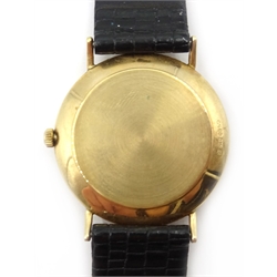  Geneve 9ct gold wristwatch, hallmarked on leather strap  