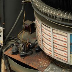 Ditchburn - 'Music Maker Panoramic 200' jukebox circa 1959, curved panoramic glazed front offering full view of the automatic selection process, accommodating 100 records (200 selections), with a stereo sound system, the aluminium trim over a woven speaker grille with an all-over ebonised and silver finish