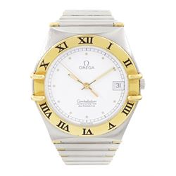 Omega Constellation gentleman's stainless steel and gold automatic chronometer wristwatch,...