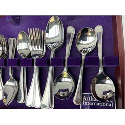 Arthur Price cased canteen of stainless steel cutlery (56) 