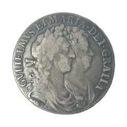 William and Mary 1689 halfcrown coin